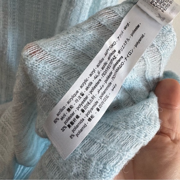 Zara light blue knit midi long sleeve sweater dress size M/L - Picture 9 of 13